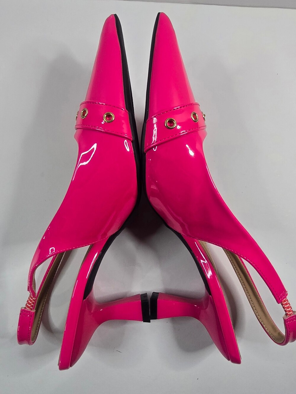 Hot Pink Patent Slingback Pointed Toe Flats Size 10 / EU 41 NWT - Picture 6 of 8